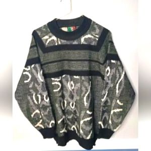 Vintage Colore Italian Made Grey Wool Blend Unisex Crew Neck Sweater Medium